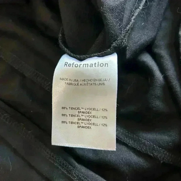 Reformation Amalia Knit Mini Dress Black Open Back Halter Neck Size L - Picture 6 of 7